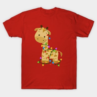 Christmas Giraffee is trying T-Shirt